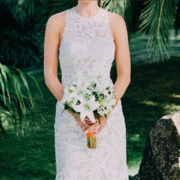 Martina Liana 611 Lace Halter Wedding Dress w/ Open Back! pen to offers! - Picture 4 of 12